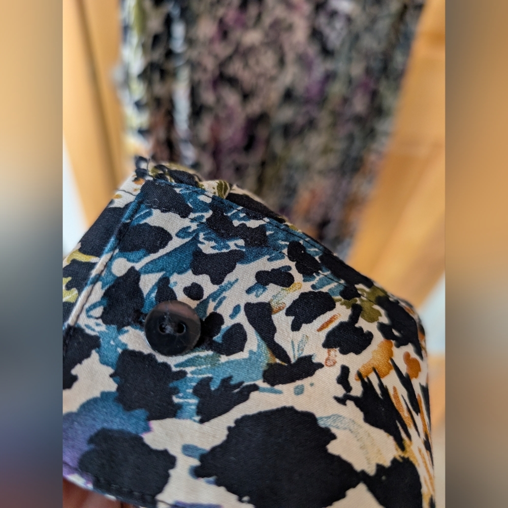 Foxcroft Colorful Abstract Button Down Shirt - Picture 4 of 11